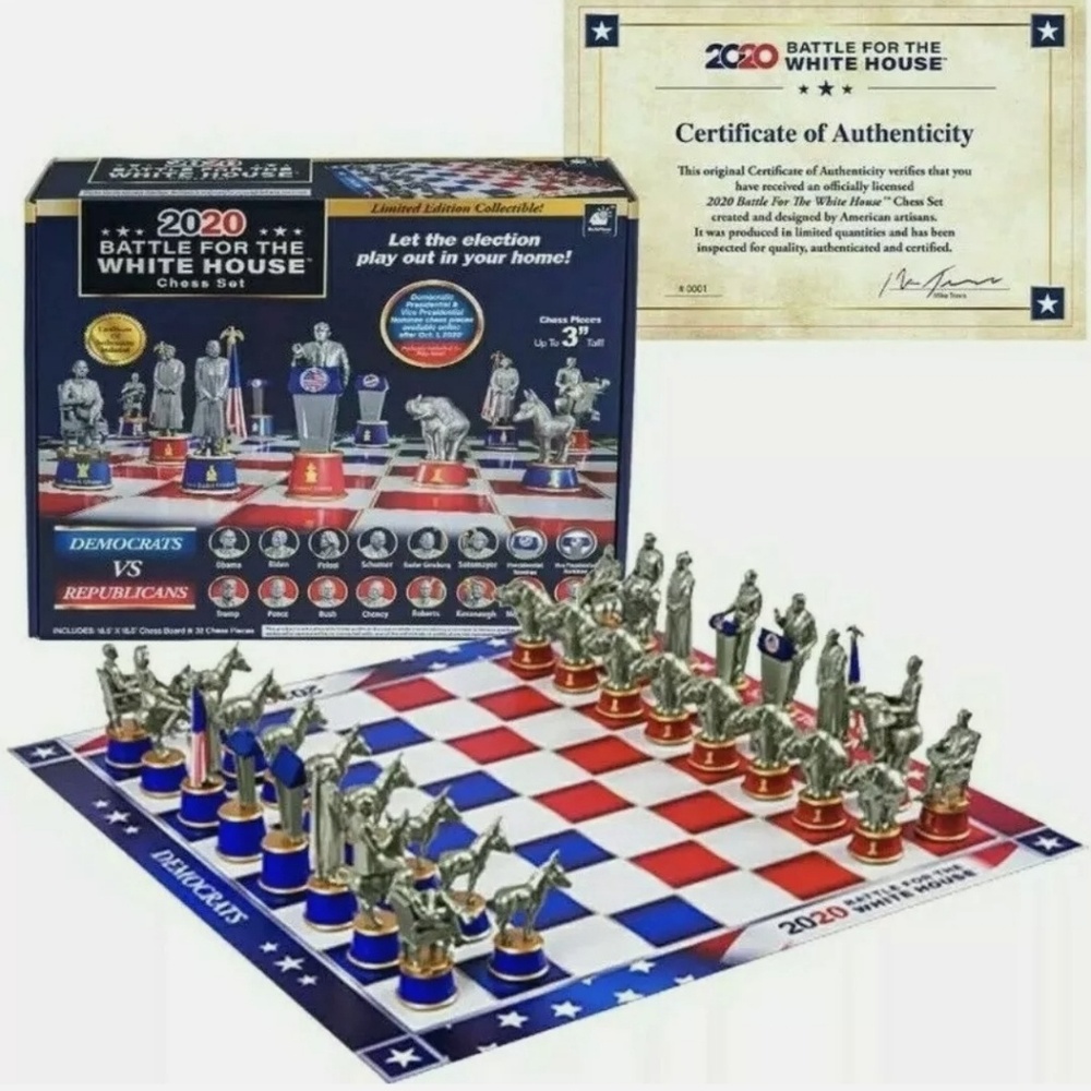 Chess set 2020 election gameboard biden trump new